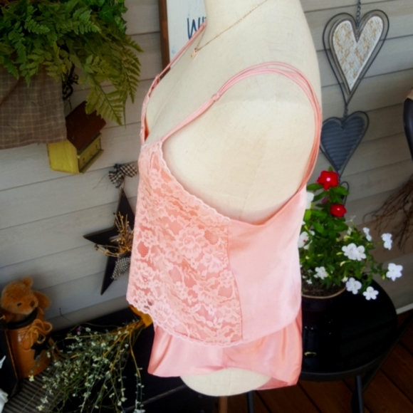 VICTORIA'S SECRET ♡ Vintage 2pc Gold Label Rose Satin 'n Floral Lace Lingerie S - Picture 6 of 17